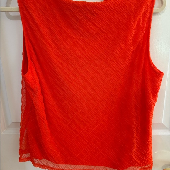 DKNY NEW Orange tank shirt Large Chiffon like overlay fully lined. FABRI… - Picture 9 of 11